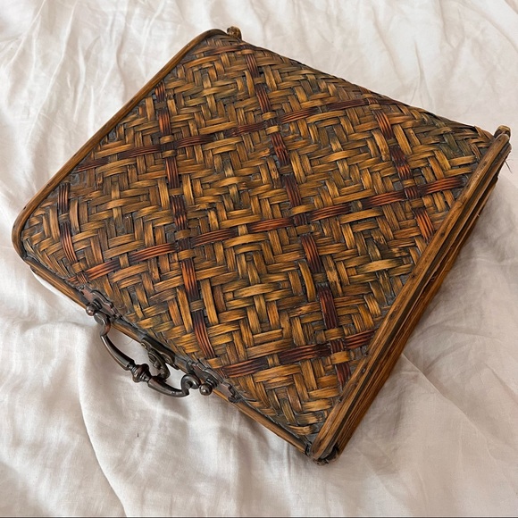 Handbags - Woven wooden briefcase